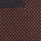 Wollen herensokken in een driekleurig patroon - Coat blue & pewter grey | Doré Doré