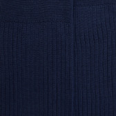 Herenkniekousen van Dore Dore in matelotblauw Schots garen met ribbels