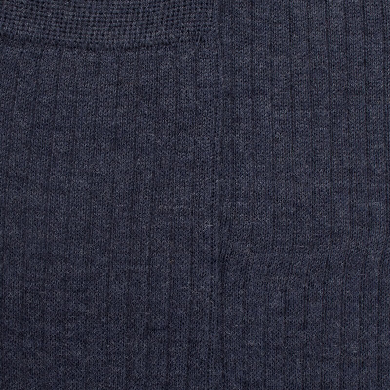 DD kniekousen in denimblauwe wol