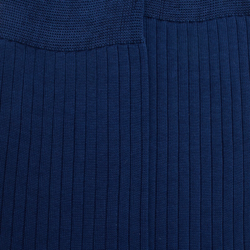 Geribde kniekousen voor heren van in 100% fil d'Écosse - Zeilboot Blauw | Doré Doré