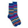 Heren lisle sokken met gekleurde strepen - Frankrijk blauw