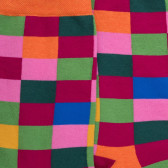 Katoenen damessokken met ruitjespatroon - Zinderend roze | Doré Doré
