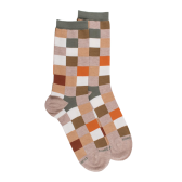 Katoenen damessokken met ruitjespatroon - Sahara Beige | Doré Doré