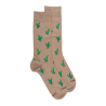 Korte herensokken in lisle met cactusmotief - Zand Beige | Doré Doré