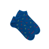 Korte herensokken van pepers met lislemotief - Kosmos Blauw