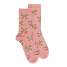 Korte damessokken in lisle met bloemenpatroon - Praliné Roze | Doré Doré