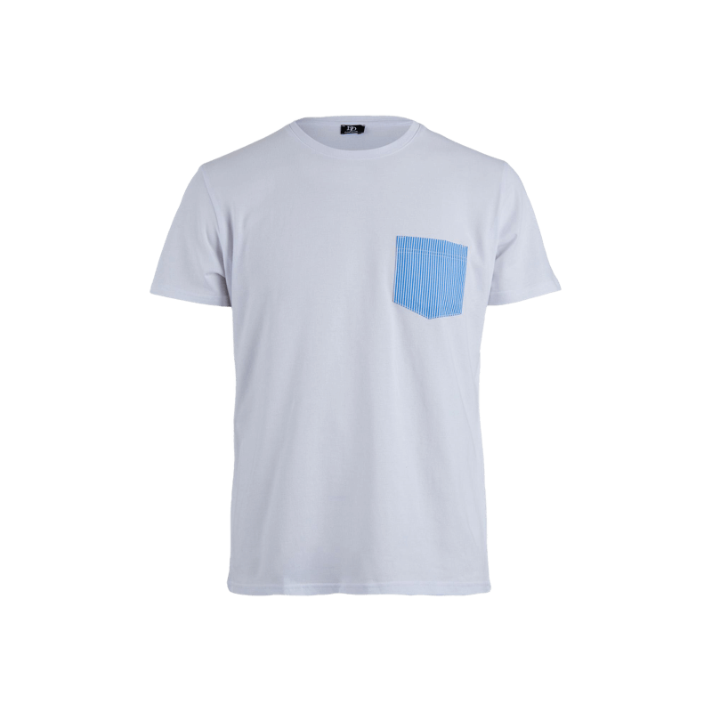 Katoenen heren-T-shirt met gedessineerde zak - Wit | Doré Doré