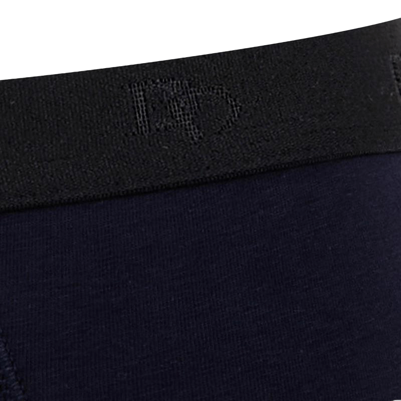 Ondergoed boxershorts voor heren in effen stretchkatoen met elastische band met logo - Donker marineblauw | Doré Doré