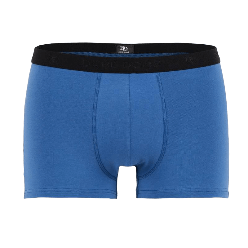 Ondergoed boxershorts voor heren in effen stretchkatoen met elastische band met logo - Macadam blauw | Doré Doré