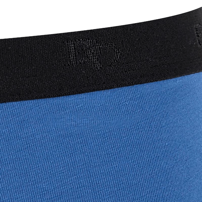 Ondergoed boxershorts voor heren in effen stretchkatoen met elastische band met logo - Macadam blauw | Doré Doré