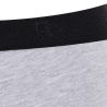 Effen gemêleerd katoenen herenondergoed boxershort met elastische band met logo - Rotsachtig grijs | Doré Doré