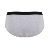 Ondergoed slip voor mannen in effen gemêleerd stretch katoen met elastische band met logo - Rotsachtig grijs | Doré Doré