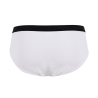 Ondergoed slip voor mannen in effen stretch katoen met elastische band met logo - Wit | Doré Doré