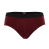 Ondergoed slip voor mannen in effen stretch katoen met elastische band met logo - Aubergine