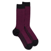 Houndstooth wollen sokken - Zwart