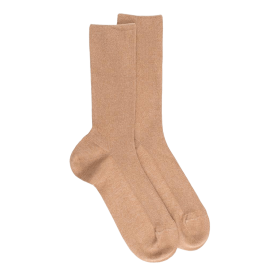 Sokken van Egyptisch katoen zonder elastische boord - Speciaal voor gevoelige benen - Woestijnbeige