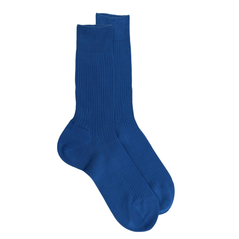 Dore Dore sokken kosmosblauw met fijne ribbels