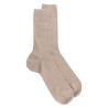 DD-sokken in beige merinowol met fijne ribbels