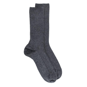 Sokken Doré Doré zonder elastische boord in Egyptisch katoen - Speciaal voor gevoelige benen - Grijs 