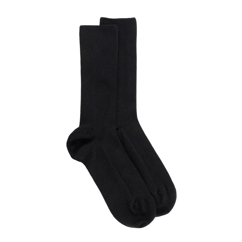 Sokken Doré Doré zonder elastische randen in Egyptisch katoen - Speciaal voor gevoelige benen - Zwart