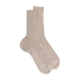 Beige sokken zonder elastische rand van Schots garen