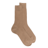 DD-sokken beige fawn in fijn geribd zuiver Schots garen