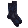 Wollen sokken met blauwe ruit