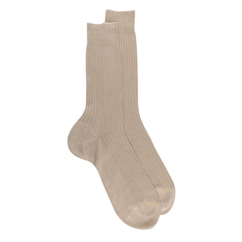 Luxe sokken in extra fijn ruitjesgaren - Beige