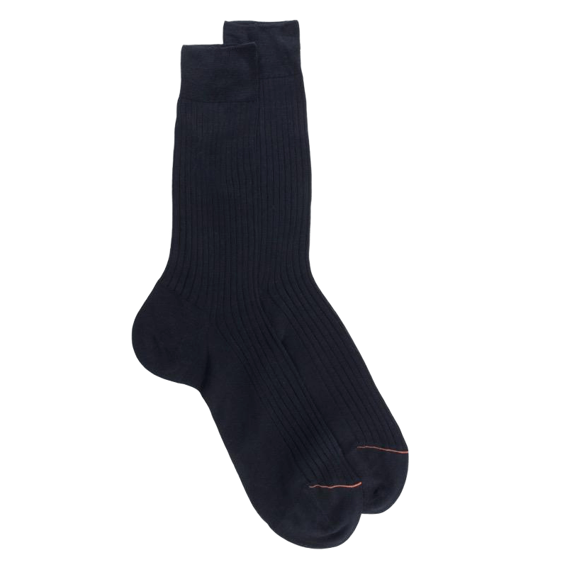Luxe sokken in extra fijn ruitjesgaren - Donkerblauw