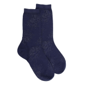 Wollen damessokken met transparantie - Bleu Caban | Zen Cart! Doré Doré