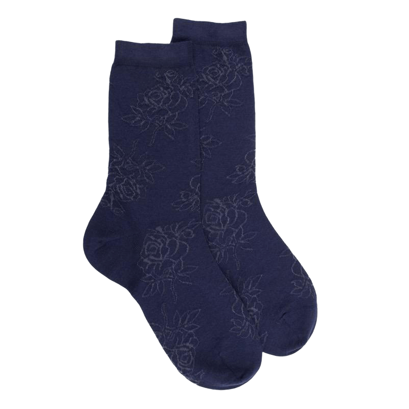 Wollen damessokken met transparantie - Bleu Caban | Zen Cart! Doré Doré