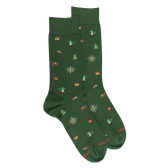 Katoenen herensokken met kerstdessin - Groen | Doré Doré