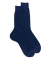 Chaussettes homme fines à côtes en fil d'Écosse - Bleu Voilier