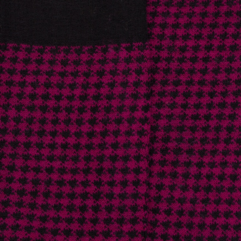 Houndstooth wollen sokken - Zwart