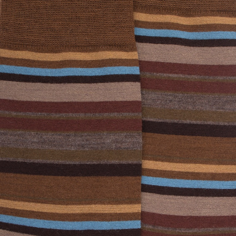 Multicoloured fijngestreepte sokken van merinowol - Bois & camel | Doré Doré