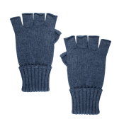 Gants sans doigt (mitaine) en laine et cachemire - Bleu corsaire