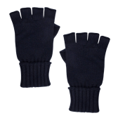 Gants sans doigt (mitaine) en laine et cachemire - Bleu marine