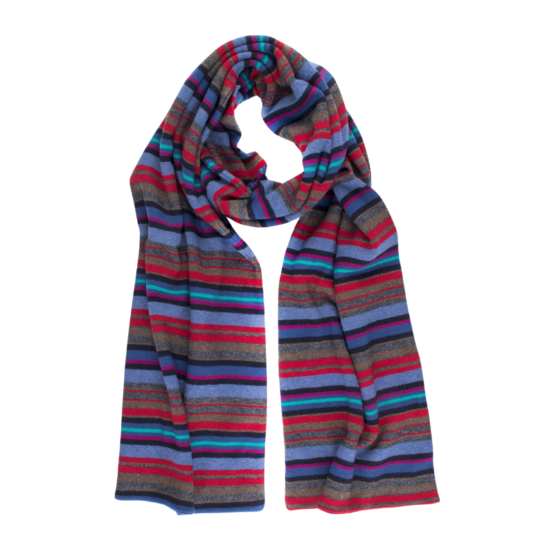 Sjaal van zachte wol en kasjmier - Veelkleurige strepen