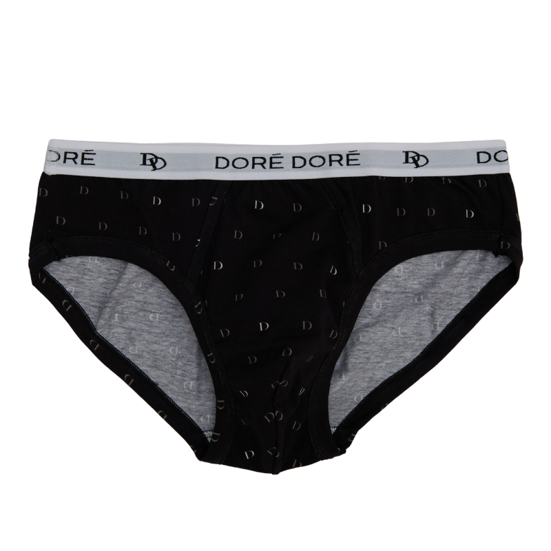 Katoenen herenslip met "D" patroon - Noir | Doré Doré