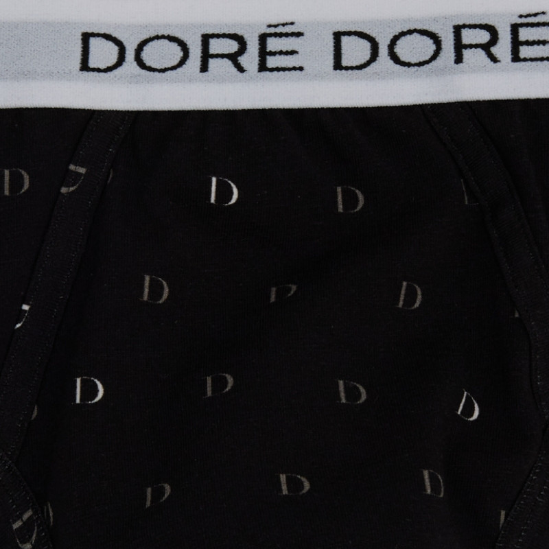 Katoenen herenslip met "D" patroon - Noir | Doré Doré