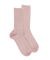 Geribde damessokken zonder elastische boord - Pink Praline
