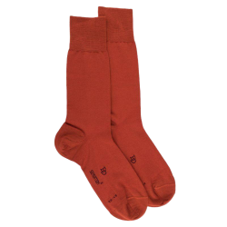 Dore Dore baksteenkleurige sokken van merinowol en Egyptisch katoen