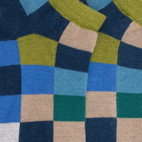 Katoenen sokken met ruitjes voor kinderen - Croisette Blauw | Doré Doré