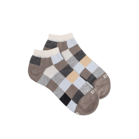 Katoenen sokken met ruitjes voor kinderen - Grijs | Doré Doré