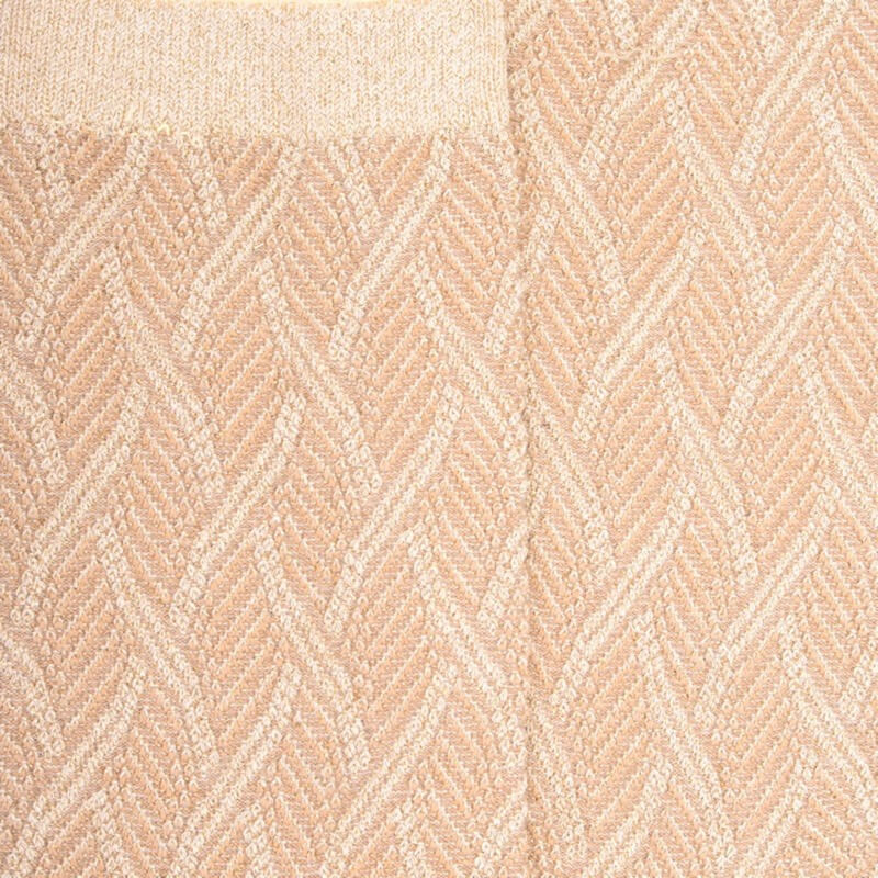 Damessokken van katoen en wol met glanzend verweven patroon - Beige Désert | Doré Doré