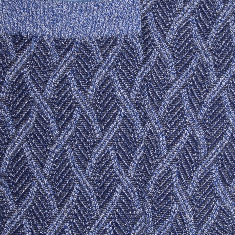 Katoenen en wollen damessokken met glanzend verweven patroon - Bleu Croisette | Zen Cart! Doré Doré