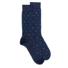 Garen herensokken uit Schotland met klein D-patroon in twee kleuren - Matrozenblauw