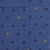 Garen herensokken uit Schotland met klein D-patroon in twee kleuren - Blauw | Doré Doré