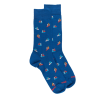 Herensokken van Schots garen met zeilbootmotieven - Kosmos Blauw