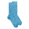 Herensokken van Schots garen met zeilbootmotieven - Stille Oceaan Blauw